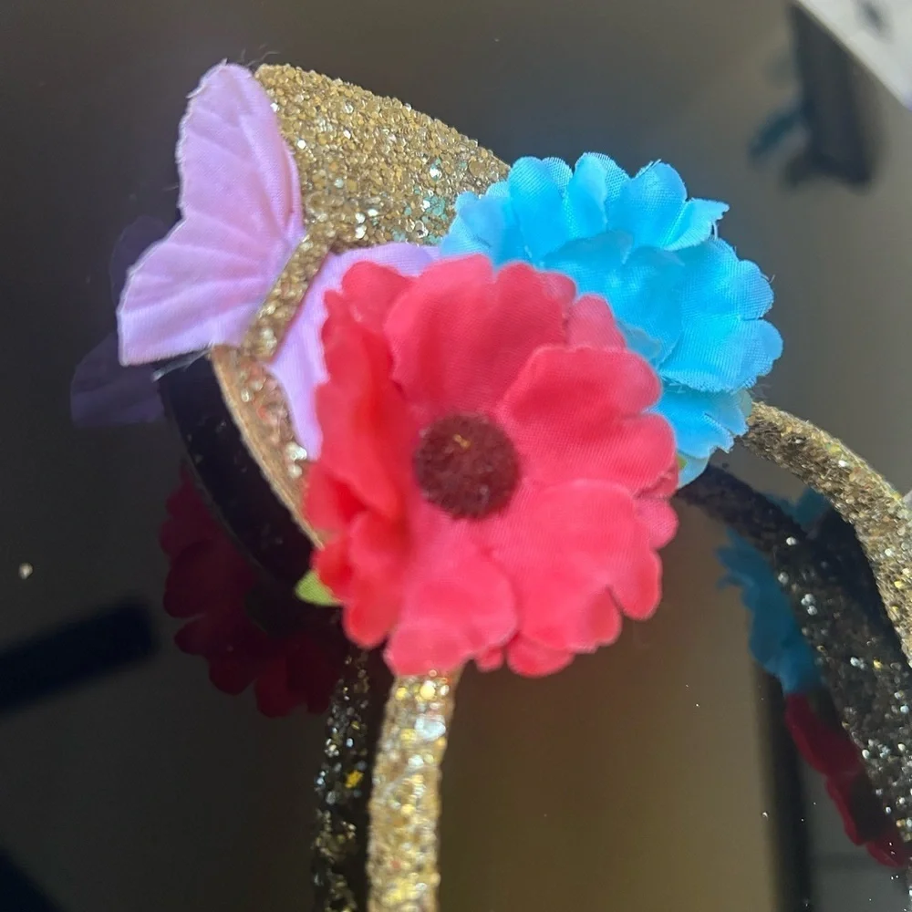 Set Of 4 Colorful Sparkly Headbands 2 With Kitty Ears & 2 Unicorn Horns